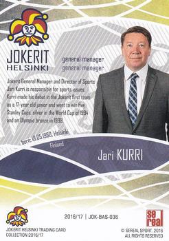 2016-17 Sereal Jokerit Helsinki #JOK-BAS-036 Jari Kurri Back