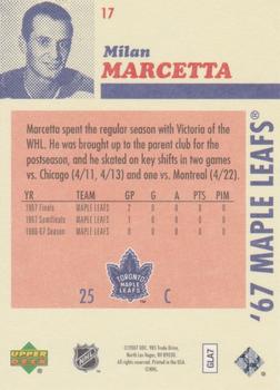 2007 Upper Deck 1967 Toronto Maple Leafs #17 Milan Marcetta Back