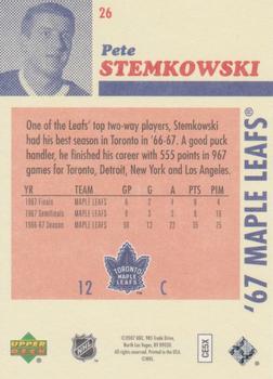 2007 Upper Deck 1967 Toronto Maple Leafs #26 Pete Stemkowski Back