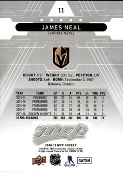 2018-19 Upper Deck MVP - Silver Script #11 James Neal Back