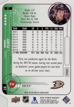 2018-19 Upper Deck MVP - 20th Anniversary Colors & Contours #57 Corey Perry Back