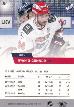 2018-19 Cardset Finland #004 Ryan O’Connor Back