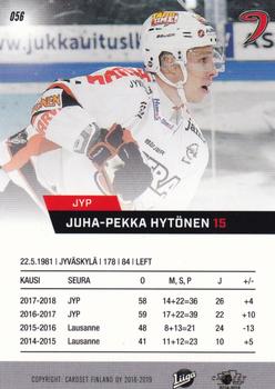 2018-19 Cardset Finland #056 Juha-Pekka Hytönen Back