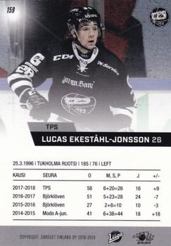 2018-19 Cardset Finland #159 Lucas Ekeståhl-Jonsson Back