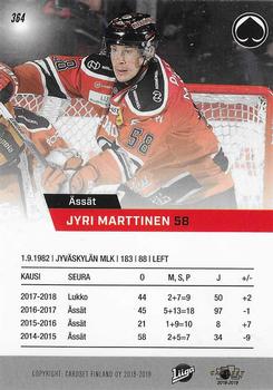 2018-19 Cardset Finland #364 Jyri Marttinen Back