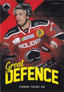 2018-19 Cardset Finland - Great Defence #GD 15 Tommi Taimi Front