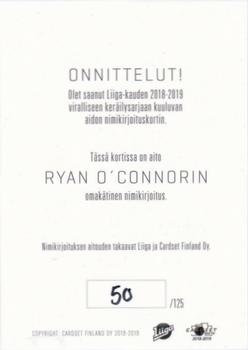 2018-19 Cardset Finland - Signature #NNO Ryan O´Connor Back