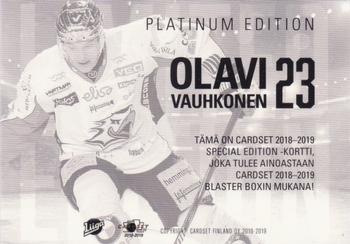 2018-19 Cardset Finland - Limited Edition Series 1 #NNO Olavi Vauhkonen Back