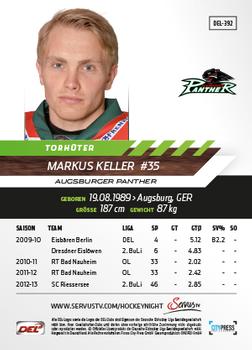 2013-14 Playercards Premium Serie Update (DEL) #392 Markus Keller Back