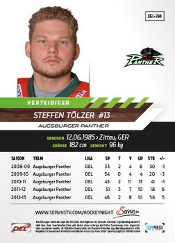 2013-14 Playercards Premium Serie Update (DEL) #394 Steffen Tolzer Back