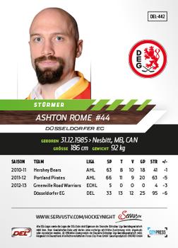 2013-14 Playercards Premium Serie Update (DEL) #442 Ashton Rome Back