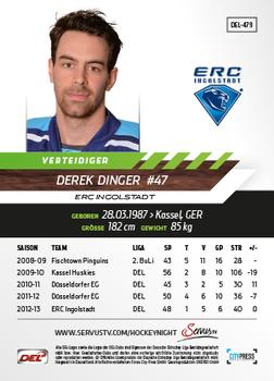 2013-14 Playercards Premium Serie Update (DEL) #479 Derek Dinger Back
