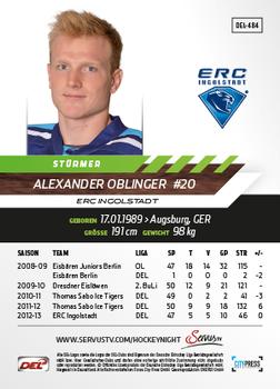 2013-14 Playercards Premium Serie Update (DEL) #484 Alexander Oblinger Back