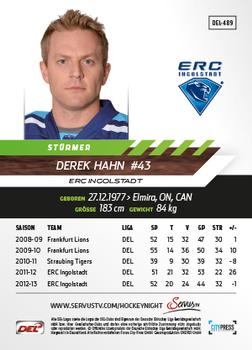 2013-14 Playercards Premium Serie Update (DEL) #489 Derek Hahn Back