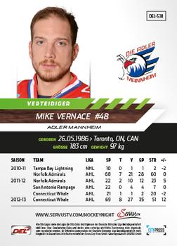 2013-14 Playercards Premium Serie Update (DEL) #538 Michael Vernace Back