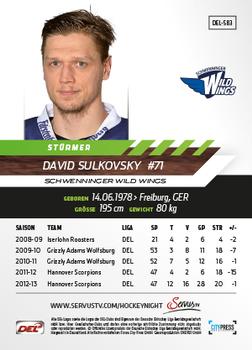 2013-14 Playercards Premium Serie Update (DEL) #583 David Sulkovsky Back