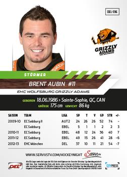 2013-14 Playercards Premium Serie Update (DEL) #596 Brent Aubin Back