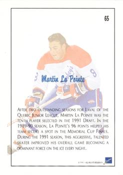 1991 Ultimate Draft - Autographs #65 Martin Lapointe Back