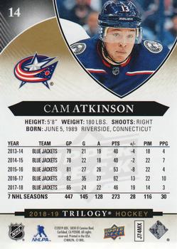 2018-19 Upper Deck Trilogy #14 Cam Atkinson Back