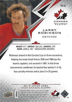 2018 Upper Deck Team Canada Juniors #86 Larry Robinson Back