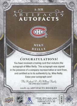 2018-19 Upper Deck Artifacts - Auto Facts #A-MR Mike Reilly Back