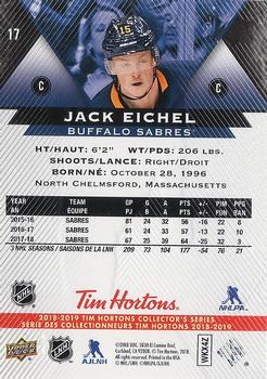 2018-19 Upper Deck Tim Hortons #17 Jack Eichel Back