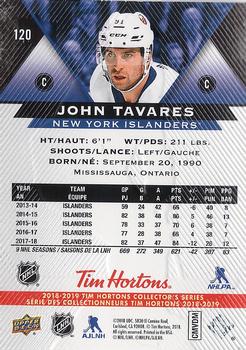 2018-19 Upper Deck Tim Hortons #120 John Tavares Back