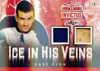 2017-18 Leaf Invictus - Ice in His Veins Relics - Red #IV-04 Dave Keon Front