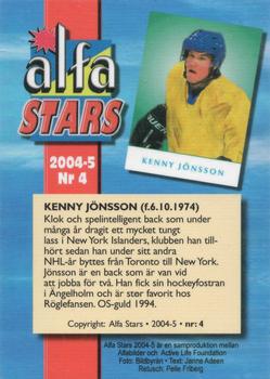 2004-05 Swedish Alfabilder Alfa Stars #4 Kenny Jonsson Back