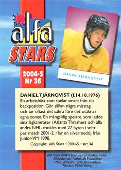 2004-05 Swedish Alfabilder Alfa Stars #36 Daniel Tjarnqvist Back