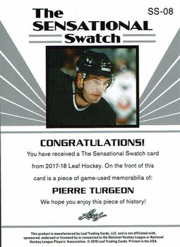 2017-18 Leaf - The Sensational Swatch Red #SS-08 Pierre Turgeon Back