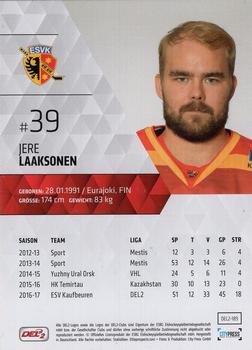 2017-18 Playercards (DEL2) #189 Jere Laaksonen Back