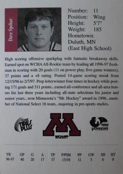1997-98 Minnesota Golden Gophers (NCAA) #NNO Dave Spehar Back