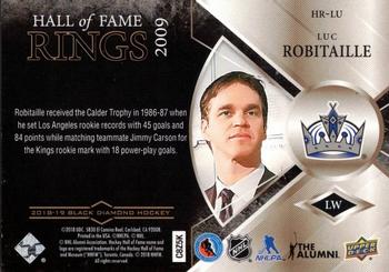 2018-19 Upper Deck Black Diamond - Hall of Fame Rings Gold Spectrum #HR-LU Luc Robitaille Back