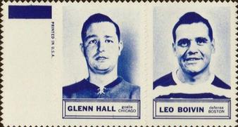 1961-62 Topps - Stamp Pairs #NNO Glenn Hall / Leo Boivin Front