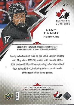 2018 Upper Deck Fall Expo #37 Liam Foudy Back
