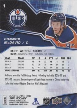 2018-19 SPx #1 Connor McDavid Back
