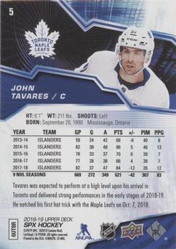 2018-19 SPx #5 John Tavares Back