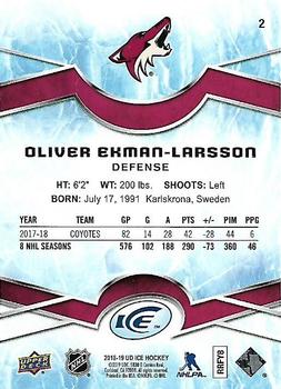 2018-19 Upper Deck Ice #2 Oliver Ekman-Larsson Back