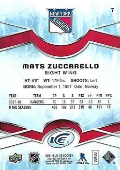 2018-19 Upper Deck Ice #7 Mats Zuccarello Back