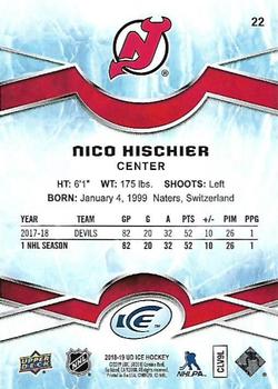 2018-19 Upper Deck Ice #22 Nico Hischier Back