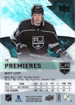 2018-19 Upper Deck Ice #78 Matt Luff Back