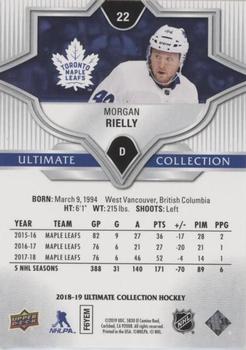 2018-19 Upper Deck Ultimate Collection #22 Morgan Rielly Back