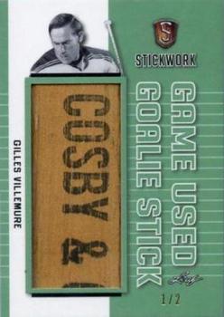 2017-18 Leaf Stickwork - Game-Used Goalie Stick - Emerald #GGS-09 Gilles Villemure Front