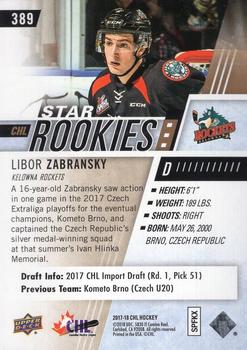 2017-18 Upper Deck CHL - Rainbow #389 Libor Zabransky Back