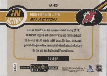 2017-18 O-Pee-Chee Platinum - In Action Pulsar #IA-23 Nico Hischier Back