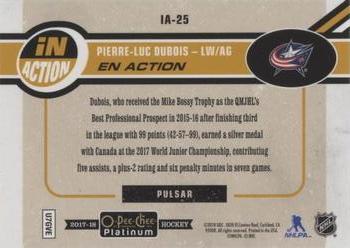 2017-18 O-Pee-Chee Platinum - In Action Pulsar #IA-25 Pierre-Luc Dubois Back