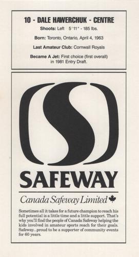 1989-90 Safeway Winnipeg Jets #NNO Dale Hawerchuk Back