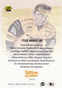 2018-19 Cardset Finland - Game Changer #11 Tyler Morley Back