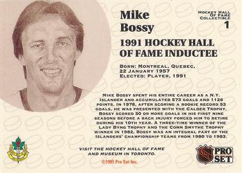 1991-92 Pro Set - 1991 NHL Hall of Fame Induction #1 Mike Bossy Back